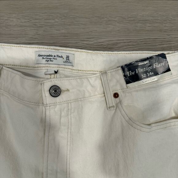 Abercrombie & Fitch The Vintage Flare High Rise VTG White Curve Love 32 14R - Picture 7 of 7